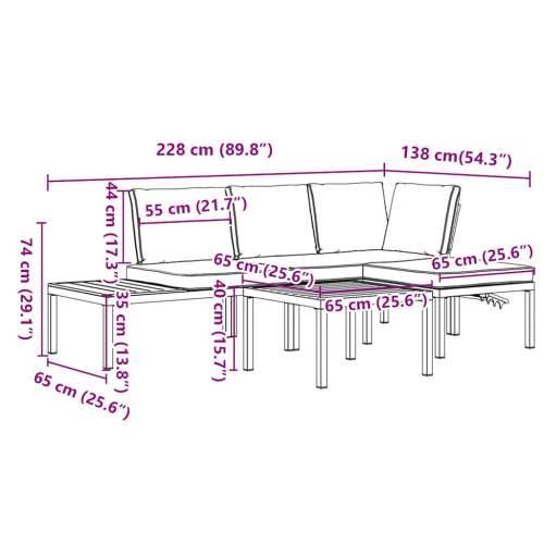 Vrtna garnitura - 4-dijelni set vrtnih sofa s jastucima crni aluminijski - Sa stolom 1 Cijena