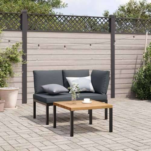 Vrtna garnitura - 2-dijelni set vrtnih sofa s jastucima crni aluminijski Cijena