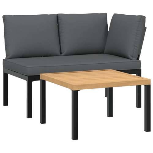 Vrtna garnitura - 2-dijelni set vrtnih sofa s jastucima crni aluminijski Cijena