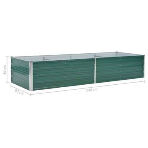 Vrtna sadilica od pocinčanog čelika 240 x 80 x 45 cm zelena - Zelena 240 x 80 x 45 cm 1 Cijena