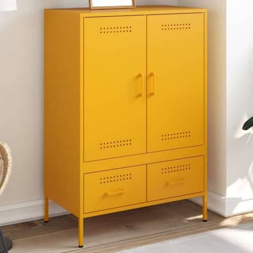 Visoka komoda boja senfa 68x39x101,5 cm od čelika - Žuta 1 Cijena