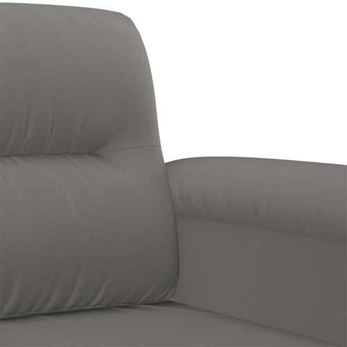 3-dijelni set sofa s jastucima tamnosivi od mikrovlakana - Tamno siva S osloncem za noge Cijena