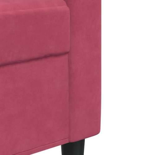 2-dijelni set sofa s jastucima crvena boja vina baršunasti boja crnog vina Bez oslonca za noge Cijena