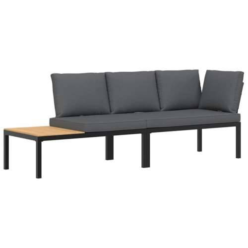 Vrtna garnitura - 2-dijelni set vrtnih sofa s jastucima crni aluminijski - Bez stola 1 Cijena