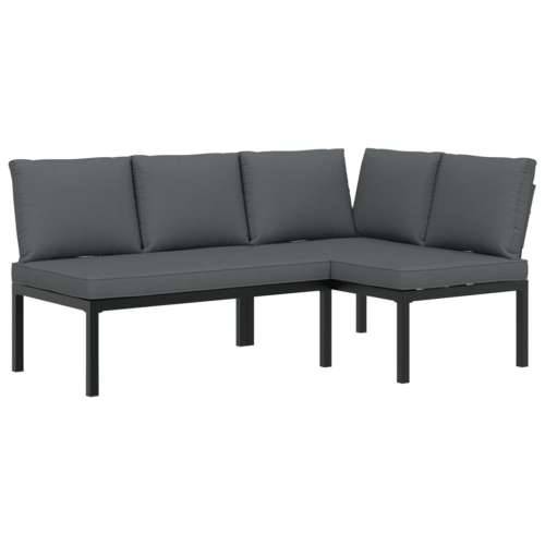 Vrtna garnitura - 2-dijelni set vrtnih sofa s jastucima crni aluminijski - Bez stola 1 Cijena
