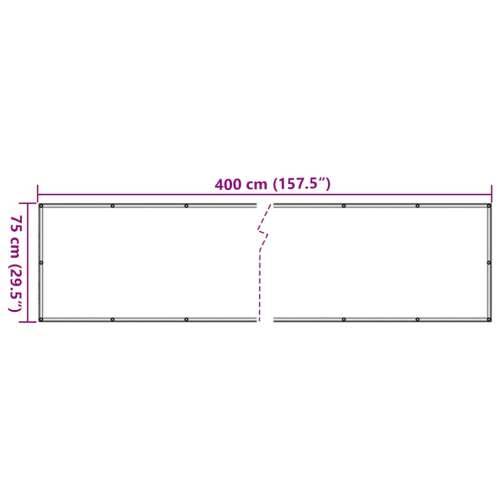 Balkonski zaslon za privatnost sivi 400 x 75 cm PVC Siva 400 x 75 cm 1 Cijena