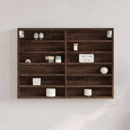 Vitrina boja smeđeg hrasta 80x8,5x58 cm od konstruiranog drva - Smeđi hrast 80 x 8.5 x 58 cm 1 Cijena