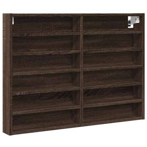 Vitrina boja smeđeg hrasta 80x8,5x58 cm od konstruiranog drva - Smeđi hrast 80 x 8.5 x 58 cm 1 Cijena