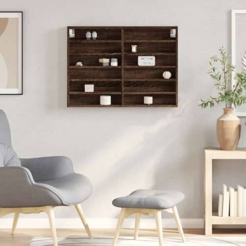 Vitrina boja smeđeg hrasta 80x8,5x58 cm od konstruiranog drva - Smeđi hrast 80 x 8.5 x 58 cm 1 Cijena