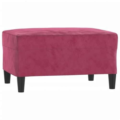 3-dijelni set sofa s jastucima crvena boja vina baršunasti - boja crnog vina s jastučićima i tabureom Cijena
