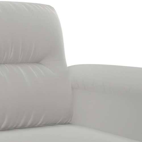 3-dijelni set sofa s jastucima svjetlosivi od mikrovlakana - Svjetlosiva s jastucima i tabureom Cijena
