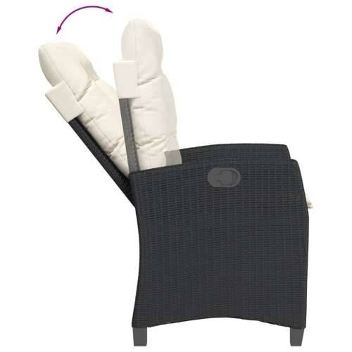 Vrtna garnitura - 5-dijelni vrtni blagovaonski set s jastucima od poliratana crni - Crna 80 x 80 x 74 cm bez podignute noge 4 Cijena