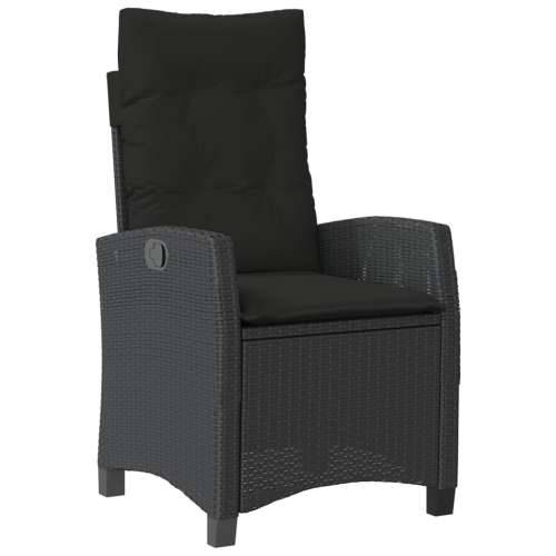 Vrtna garnitura - 3-dijelni vrtni blagovaonski set s jastucima od poliratana crni - 80 x 80 x 74 cm Bez naslona za noge 2 Cijena