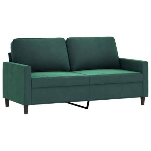 3-dijelni set sofa s jastucima tamnozeleni baršunasti - Tamnozelena s jastučićima i tabureom Cijena