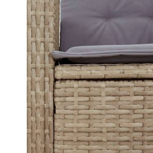 Vrtna garnitura - 3-dijelni vrtni blagovaonski set od poliratana s jastucima bež - 80 x 80 x 74 cm Bez naslona za noge 2 Cijena