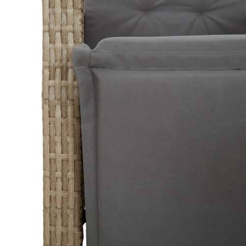 Vrtna garnitura - 5-dijelni vrtni blagovaonski set od poliratana s jastucima bež - 80 x 80 x 74 cm Sa naslonom za noge 4 Cijena