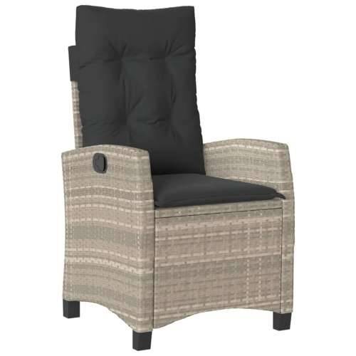 Vrtna garnitura - 5-dijelni vrtni blagovaonski set od poliratana s jastucima sivi - 80 x 80 x 74 cm Bez naslona za noge 4 Cijena