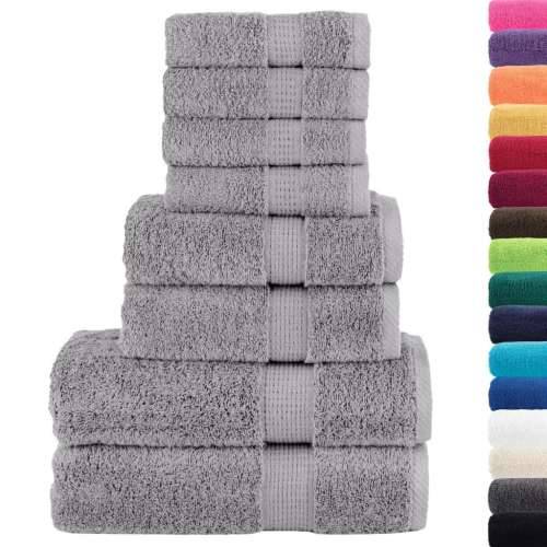 8-dijelni vrhunski set ručnika SOLUND sivi 600 gsm - Siva 1 Cijena