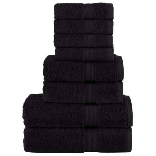8-dijelni vrhunski set ručnika SOLUND crni 600 gsm - Crna 1 Cijena