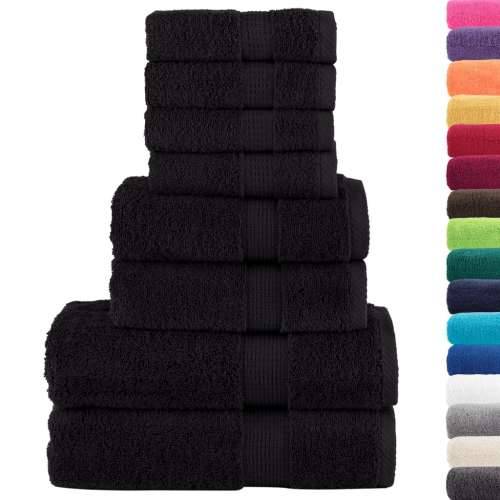 8-dijelni vrhunski set ručnika SOLUND crni 600 gsm - Crna 1 Cijena