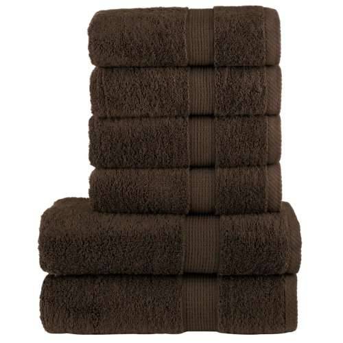 6-dijelni vrhunski set ručnika SOLUND smeđi 600 gsm - Smeđa 1 Cijena
