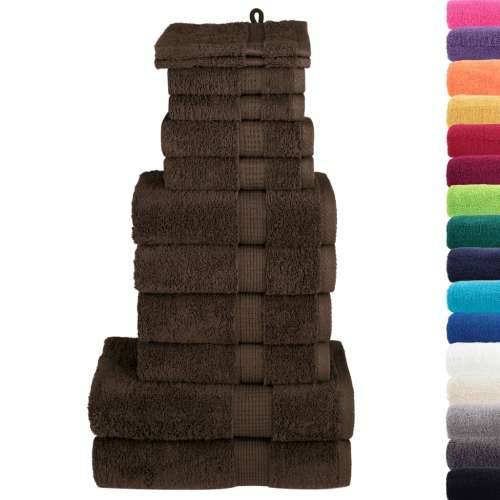 12-dijelni vrhunski set ručnika SOLUND smeđi 600 gsm - Smeđa 1 Cijena