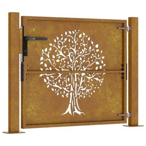 Dvorišna vrata - Vrtna vrata 105 x 80 cm od čelika COR-TEN s uzorkom stabla - 105 x 80 cm Cijena