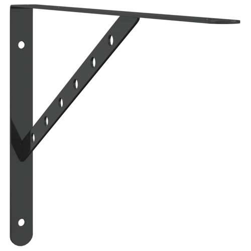 Nosači za police 4 kom 40x2,5x25 cm srebrni nehrđajući čelik - Crna 40 x 2.5 x 25 cm 1 Cijena