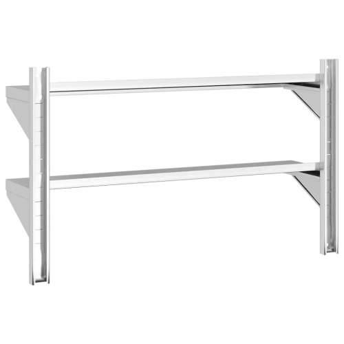 Zidna polica s 2 razine 100x23,5x60 cm srebrna nehrđajući čelik - 100 x 23.5 x 60 cm 1 Cijena