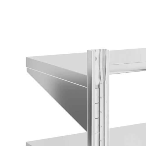 Zidna polica s 2 razine 100x23,5x60 cm srebrna nehrđajući čelik - 100 x 23.5 x 60 cm 1 Cijena