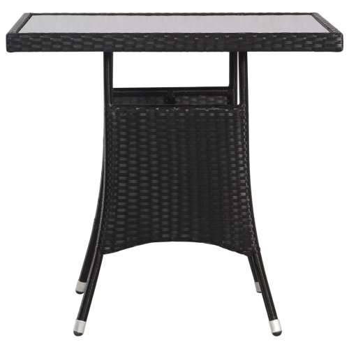 Vrtni stol crni 80 x 80 x 74 cm od poliratana - 80 x 80 x 74 cm 1 Cijena