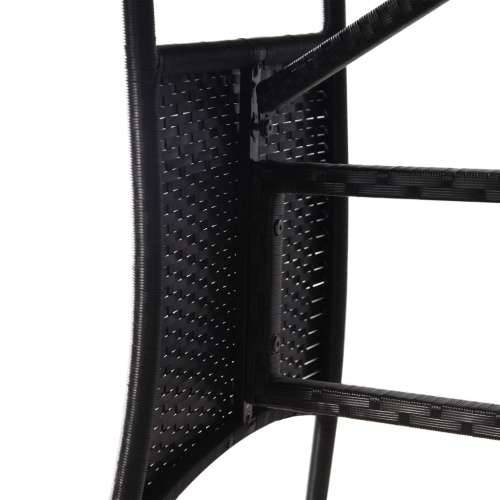 Vrtni stol crni 80 x 80 x 74 cm od poliratana - 80 x 80 x 74 cm 1 Cijena
