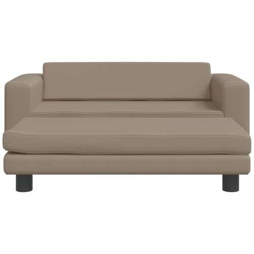 Dječja sofa s tabureom cappuccina 100x50x30 cm od umjetne kože - Boja cappuccina Cijena
