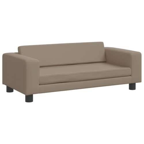 Dječja sofa s tabureom cappuccina 100x50x30 cm od umjetne kože - Boja cappuccina Cijena