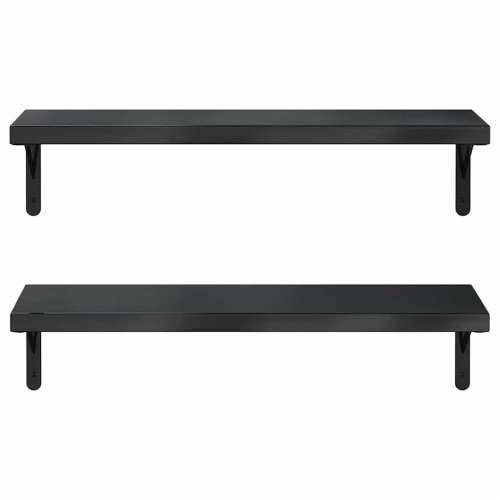Zidne police 2 kom 75 x 23,5 cm crne nehrđajući čelik - Crna 75 x 23.5 cm 1 Cijena
