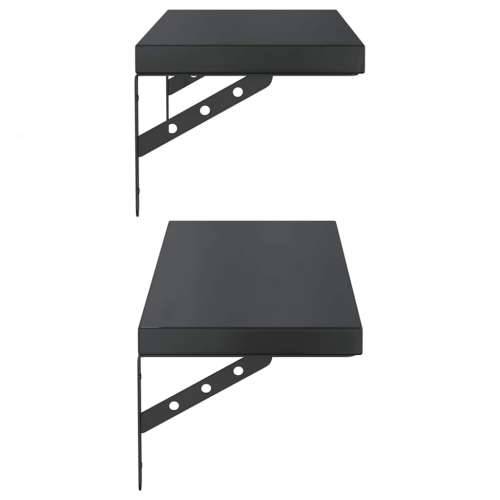 Zidne police 2 kom 75 x 23,5 cm crne nehrđajući čelik - Crna 75 x 23.5 cm 1 Cijena