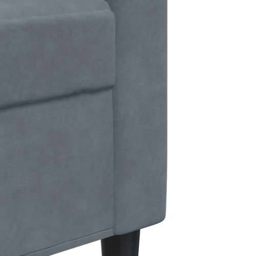 3-dijelni set sofa s jastucima tamnosivi baršunasti - Tamno siva Bez oslonca za noge Cijena