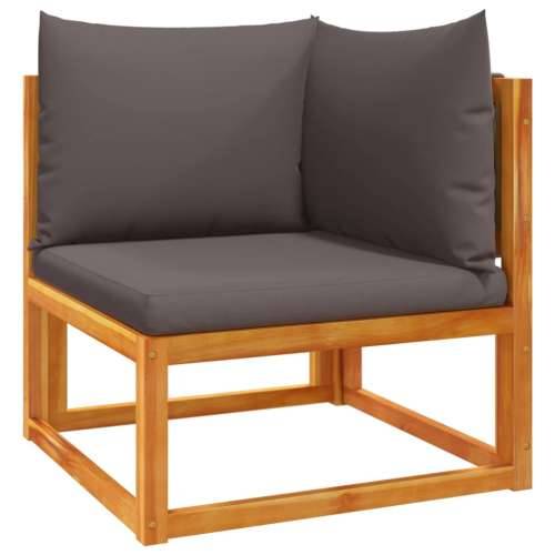 8-dijelna set vrtnih sofa s jastucima masivno bagremovo drvo - Siva 1 2x kutna + 4x srednja + tabure + stol Cijena