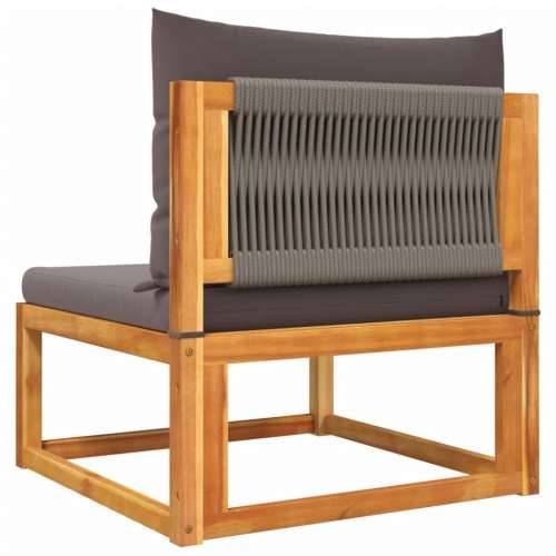8-dijelna set vrtnih sofa s jastucima masivno bagremovo drvo - Siva 1 2x kutna + 4x srednja + tabure + stol Cijena