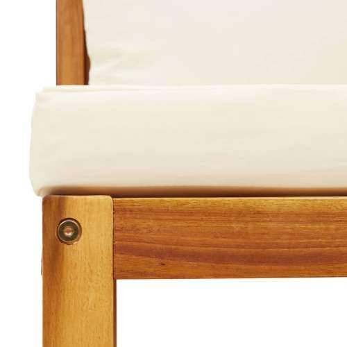 5-dijelna set vrtnih sofa od masivnog drva bagrema s jastucima - Crna i krem 2x kutna + srednja + tabure + stol 1 Cijena