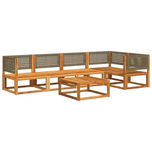 6-dijelna set vrtnih sofa s jastucima masivno bagremovo drvo - Siva 2x srednja + 3x kutna + stol 1 Cijena