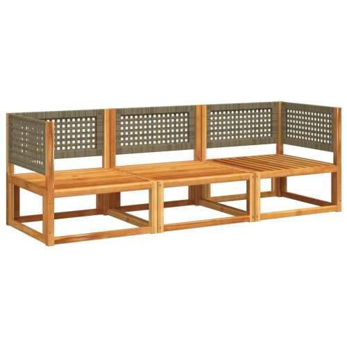 3-dijelna set vrtnih sofa s jastucima masivno bagremovo drvo - Siva Trosjedi 1 Cijena