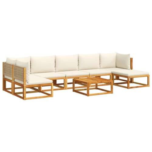 8-dijelna set vrtnih sofa s jastucima masivno bagremovo drvo - bež i krem 2x kutna + 4x srednja + tabure + stol 1 Cijena