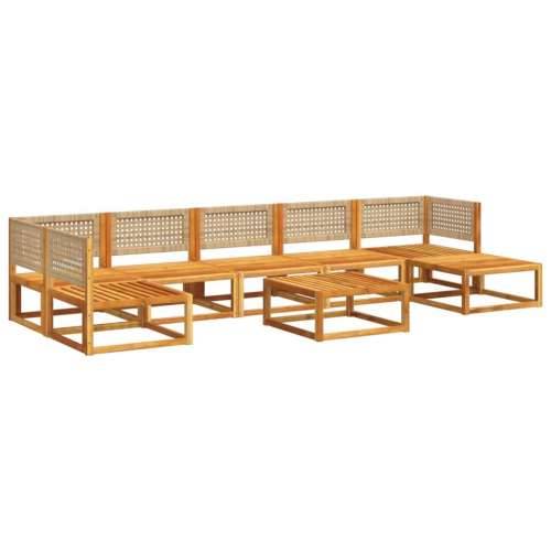 8-dijelna set vrtnih sofa s jastucima masivno bagremovo drvo - bež i krem 2x kutna + 4x srednja + tabure + stol 1 Cijena