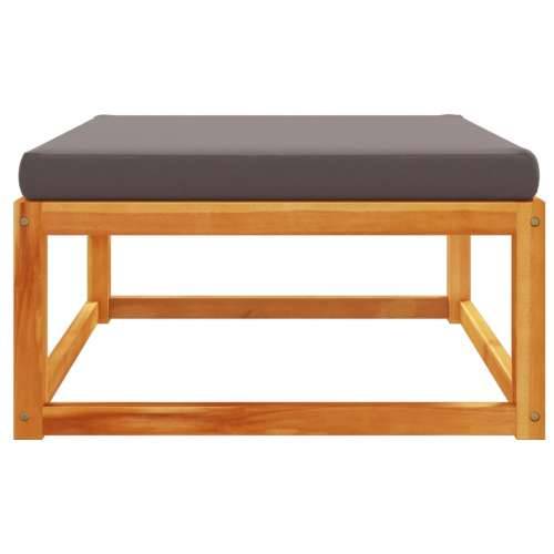 Vrtni tabure s jastukom 65x65x29 cm od masivnog drva bagrema - Siva 1 naslon za noge Cijena