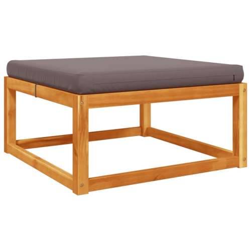 Vrtni tabure s jastukom 65x65x29 cm od masivnog drva bagrema - Siva 1 naslon za noge Cijena