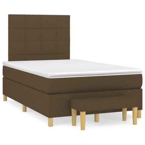 Krevet box spring s madracem tamnosmeđi 120 x 190 cm od tkanine - Tamno smeđa 120 x 190 cm Blok s kvadratima Cijena