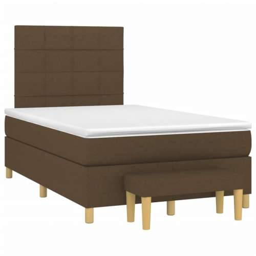 Krevet box spring s madracem tamnosmeđi 120 x 190 cm od tkanine - Tamno smeđa 120 x 190 cm Blok s kvadratima Cijena