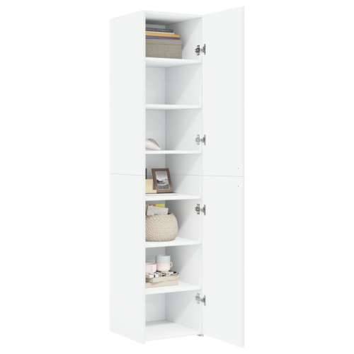 Visoka komoda bijela 40 x 42,5 x 185 cm od konstruiranog drva - Bijela 1 Cijena