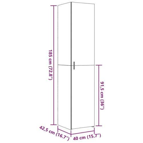 Visoka komoda boja betona 40x42,5x185 cm od konstruiranog drva - Beton siva 1 Cijena